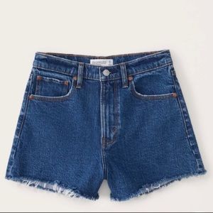 Abercrombie high rise dark 90's relaxed cutoff Jean shorts size 27/4